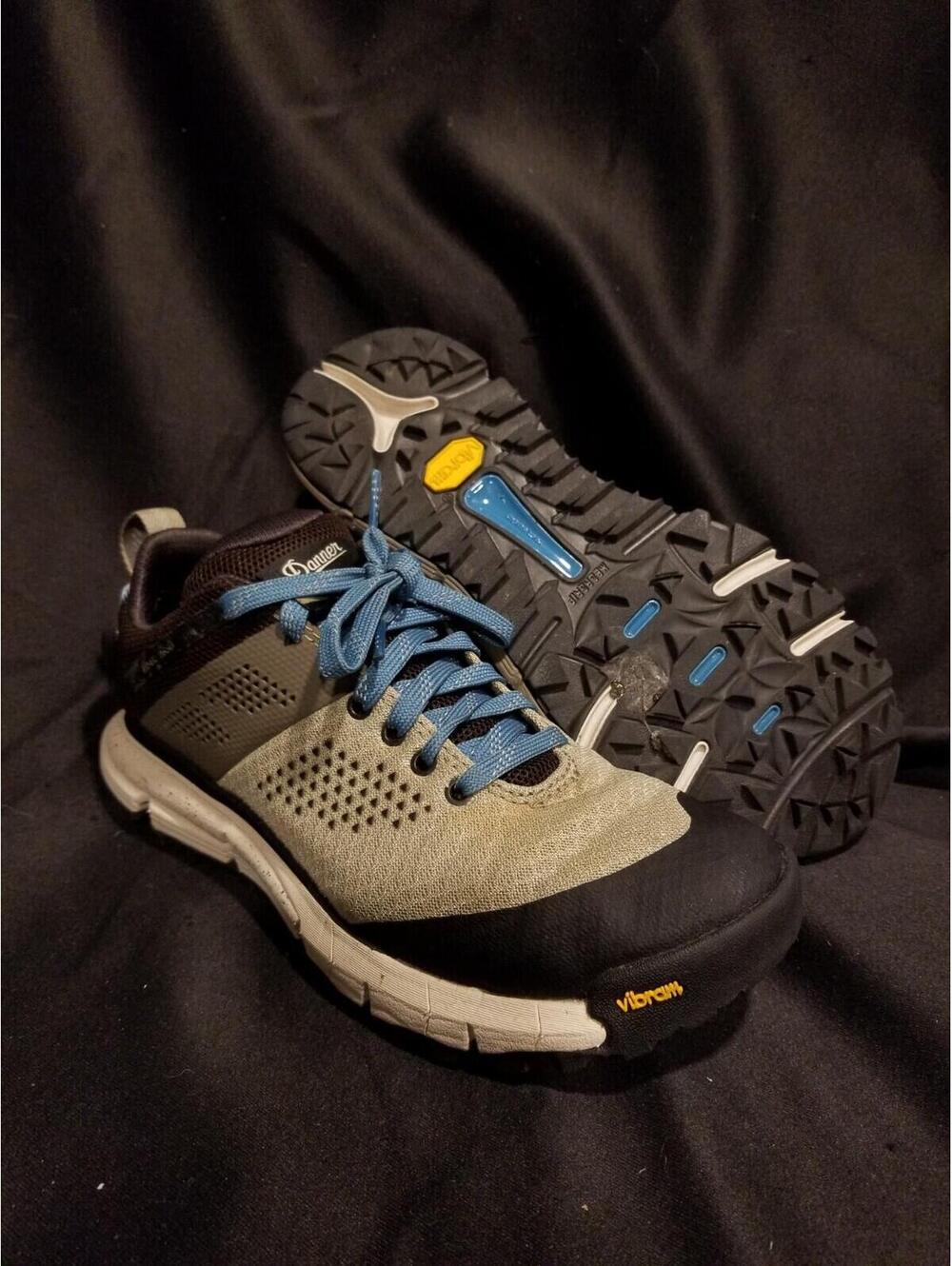 DANNER Trail 2650 Mesh 3" Hiking Womens 7 Shoes Silver Sage/Storm Blue No Insole